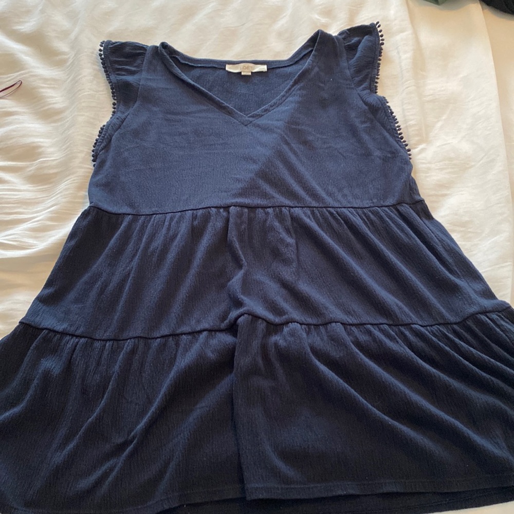 Loose blue petite dress from LOFT